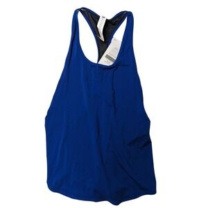 Fabletics Hayden Tank Royal Blue Mesh Racerback Performance Workout Top Medium